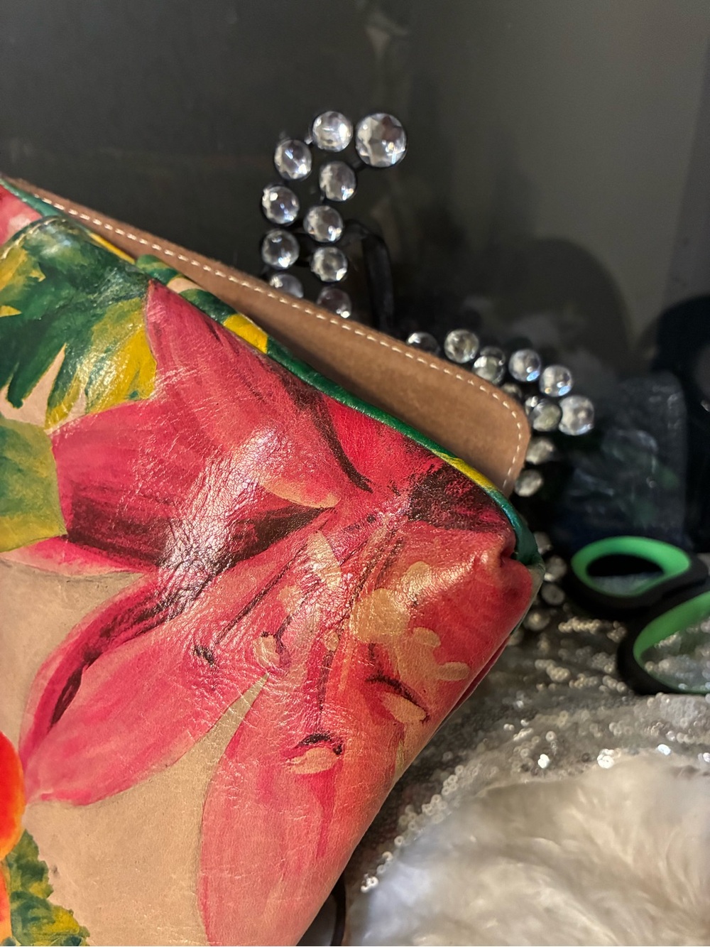Patricia Nash Leather Floral Crossbody Bag in Multicolor - Picture 5 of 9